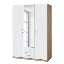 Rauch Blue Armoire à portes battantes Case III - Blanc alpin / Imitation chêne de Sonoma - 136 cm - 3 portes