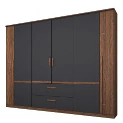 Rauch Orange Armoire à portes battantes Bernau - Marron foncé / Anthracite - Largeur : 226 cm