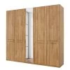 Rauch Orange Armoire à portes battantes Sitara II - Aulne partiellement massif - Verni - 235 cm - 5 portes - 1 miroir