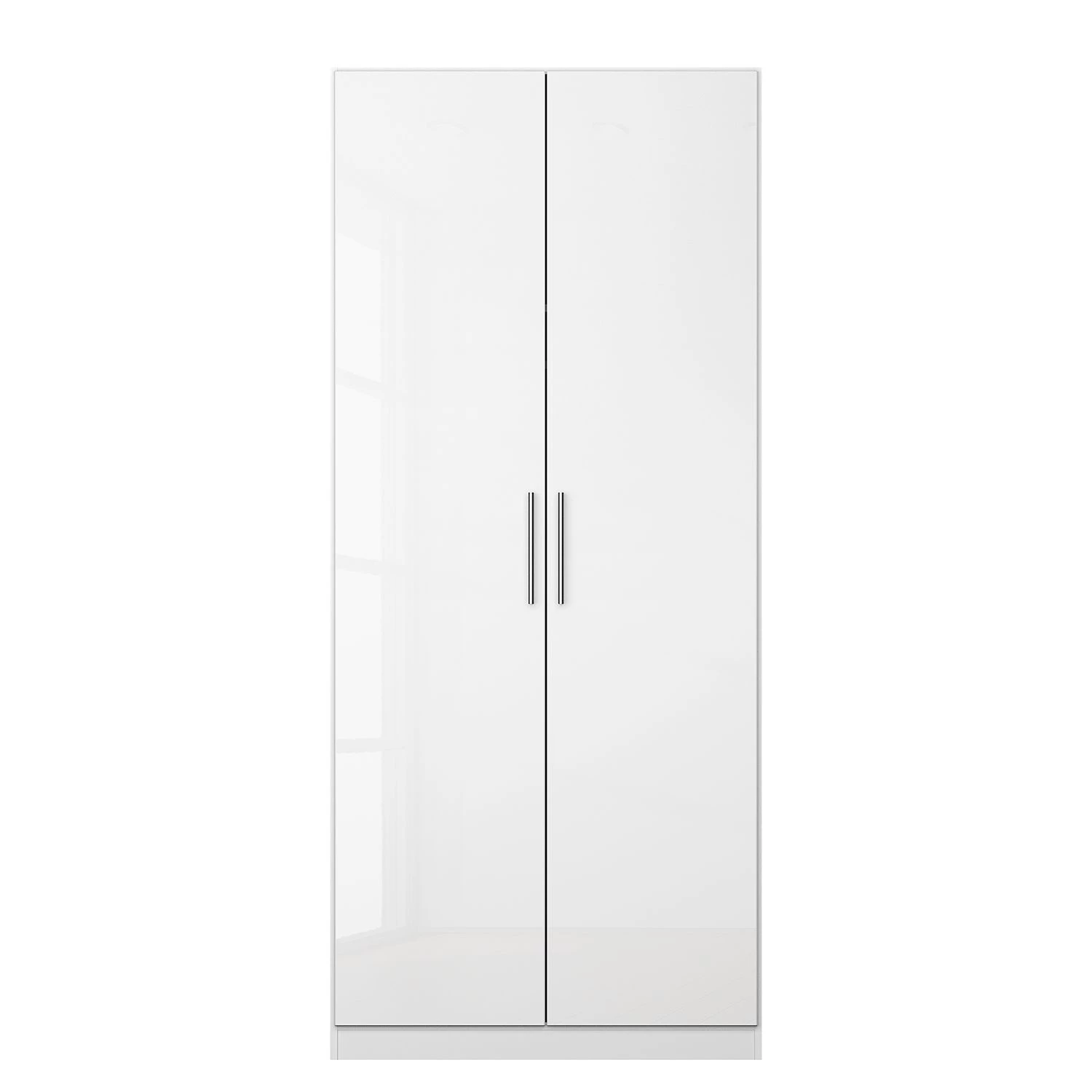 Armoire à portes battantes KiYDOO V - Blanc brillant / Blanc alpin - Hauteur : 210 cm - Largeur : 91 cm – Image 2