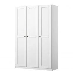 Armoire à portes battantes KiYDOO - Landhaus I - Blanc alpin - Hauteur : 210 cm - Largeur : 136 cm