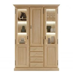 Ridgevalley Armoire vitrine Breddin II - Pin massif - Avec éclairage