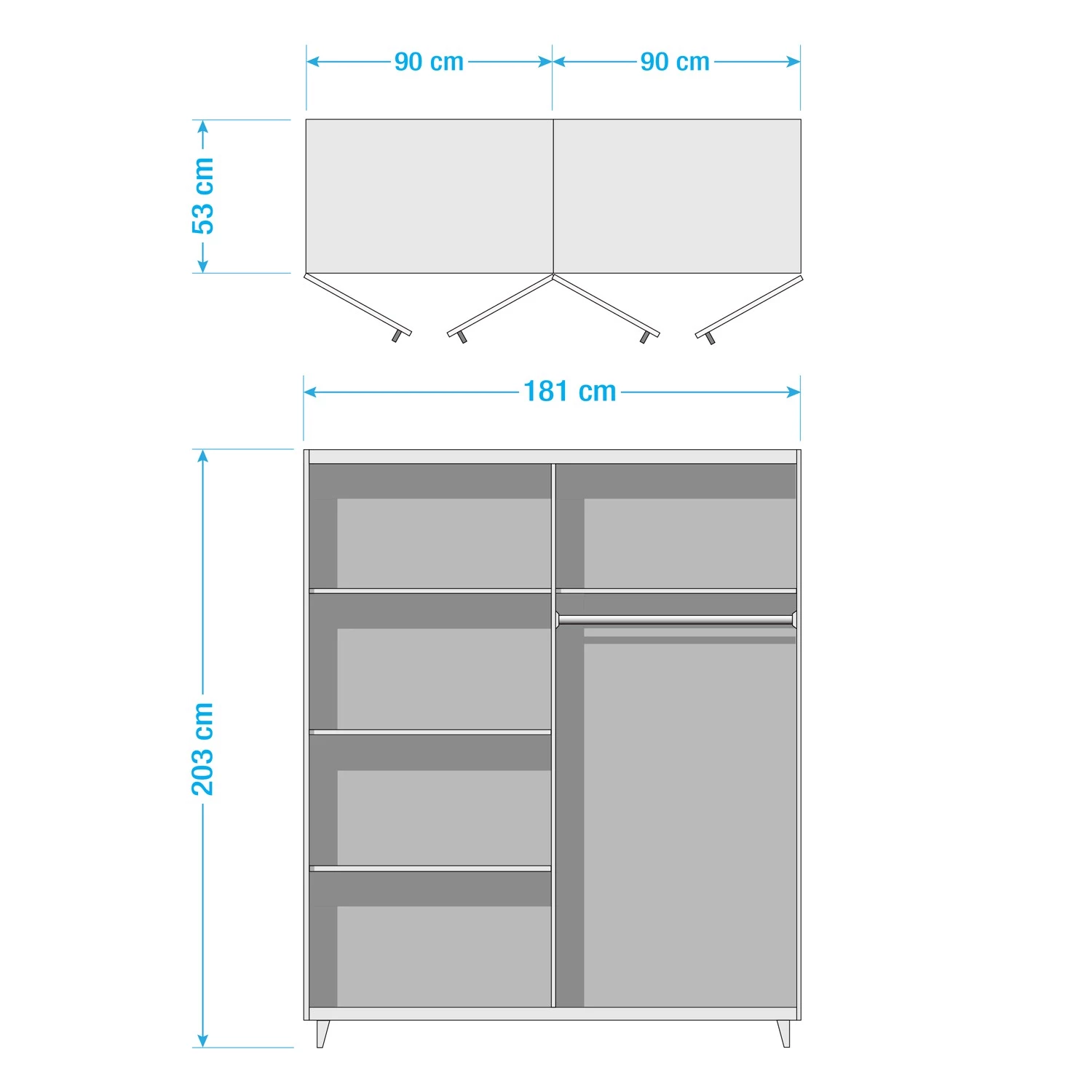 Rauch Orange Armoire à portes battantes Falun - Blanc alpin / Frêne de Coimbra – Image 4
