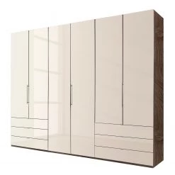 Wiemann Armoire à portes pliantes Loft III - Verre Magnolia / Imitation chêne truffier