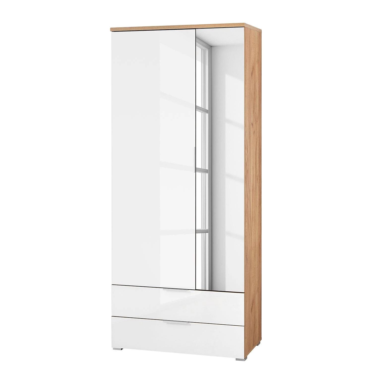 Germania Armoire Telde - Blanc brillant / Imitation chêne de Navarre