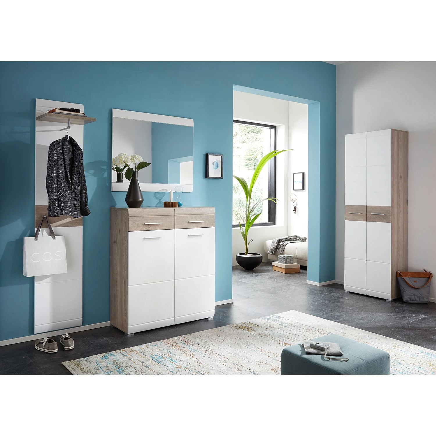 Germania Armoire Malou - Blanc / Imitation chêne Nelson – Image 2