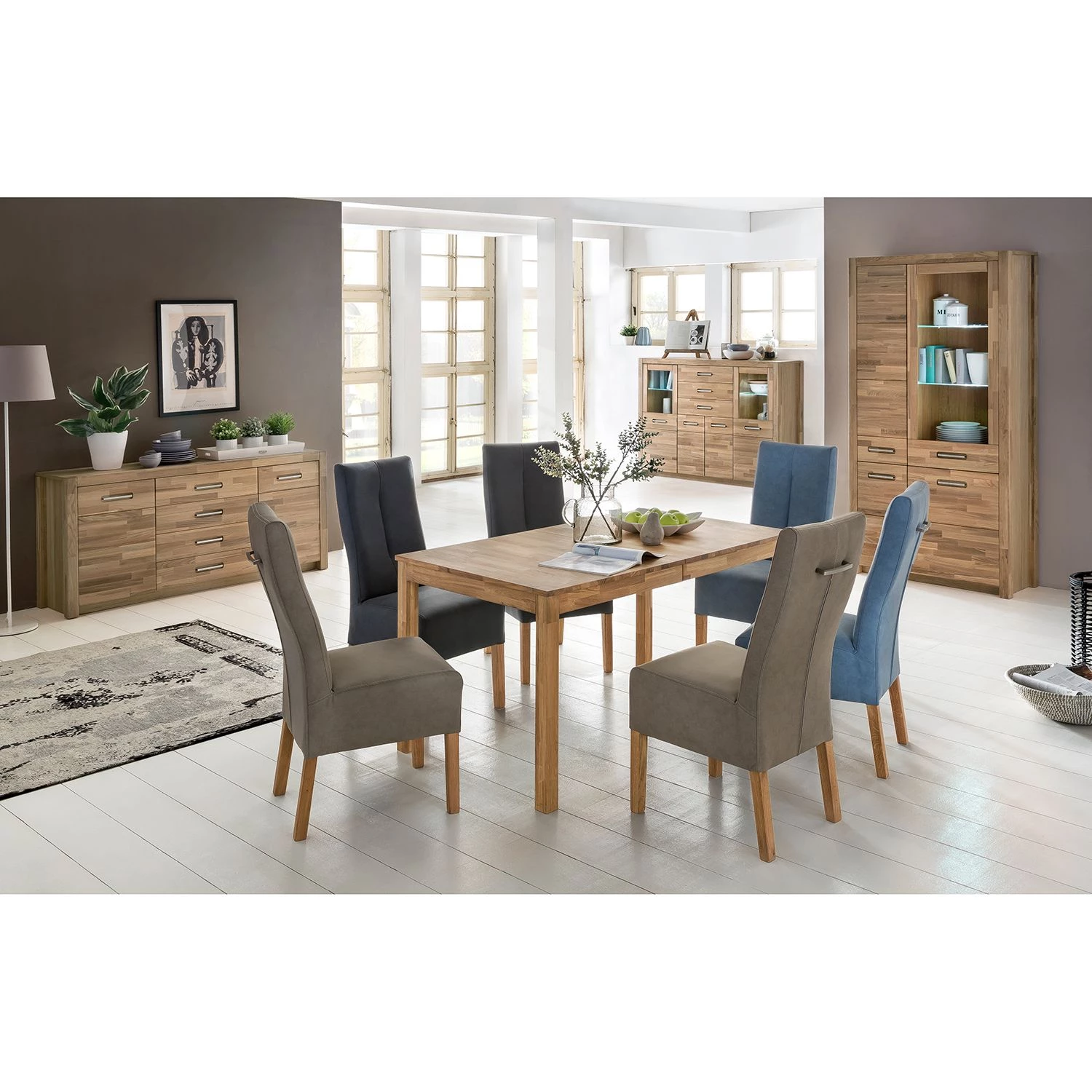 Ars Natura Armoire vitrine Majona (avec éclairage) - Chêne sauvage – Image 2