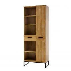 Red Living Armoire étagère Krokby - Imitation chêne Grandson / Noir