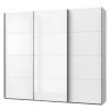 Wimex Armoire portes coulissantes Easy Plus I - Blanc polaire / Verre blanc - Hauteur : 236 cm - Largeur : 313 cm
