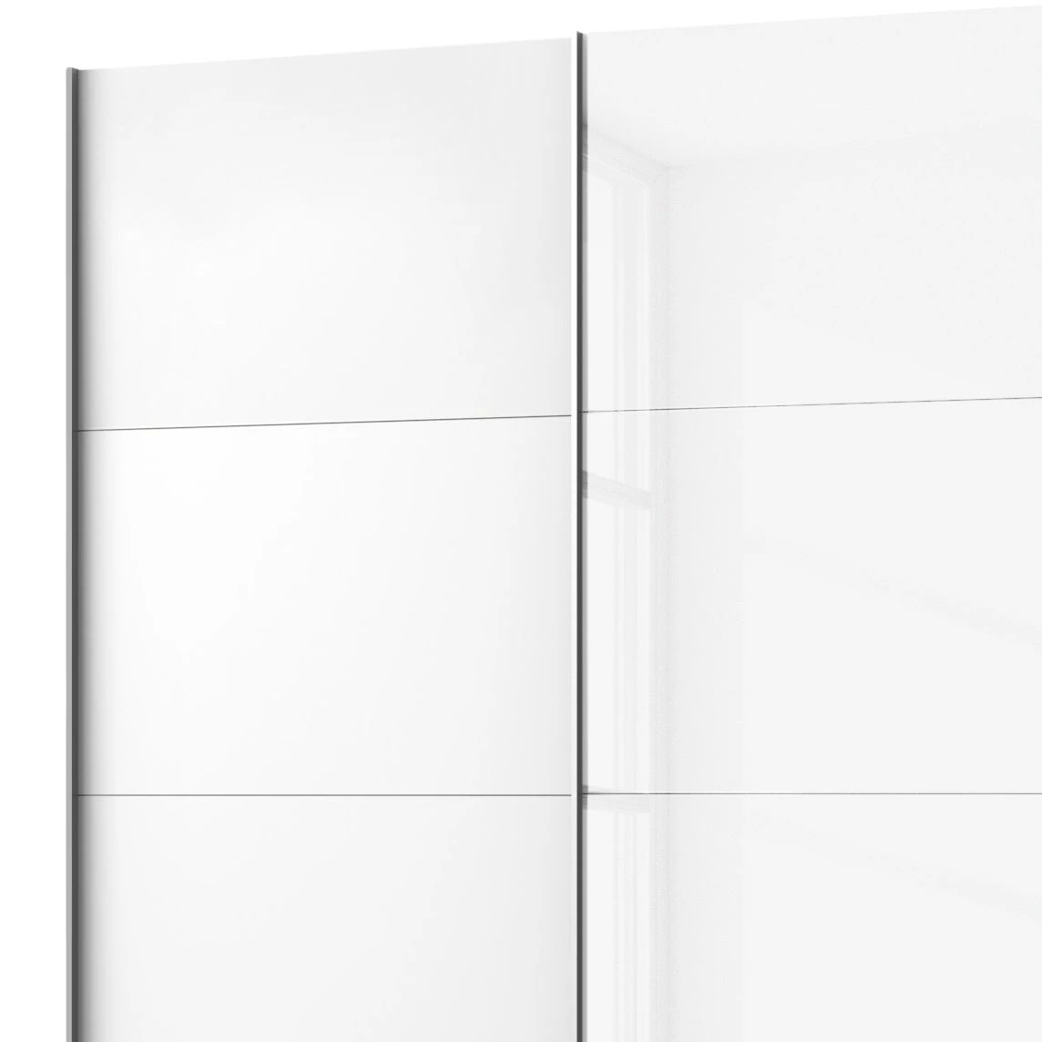 Wimex Armoire portes coulissantes Easy Plus I - Blanc polaire / Verre blanc - Hauteur : 236 cm - Largeur : 313 cm – Image 2