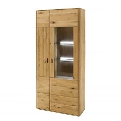 Naturoo Vitrine Forge - Partiellement en chêne massif - Chêne de poutre Bianco / Imitation chêne Bianco