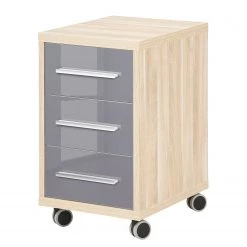 Maja Möbel Caisson à roulettes Set Plus - Gris / Imitation chêne