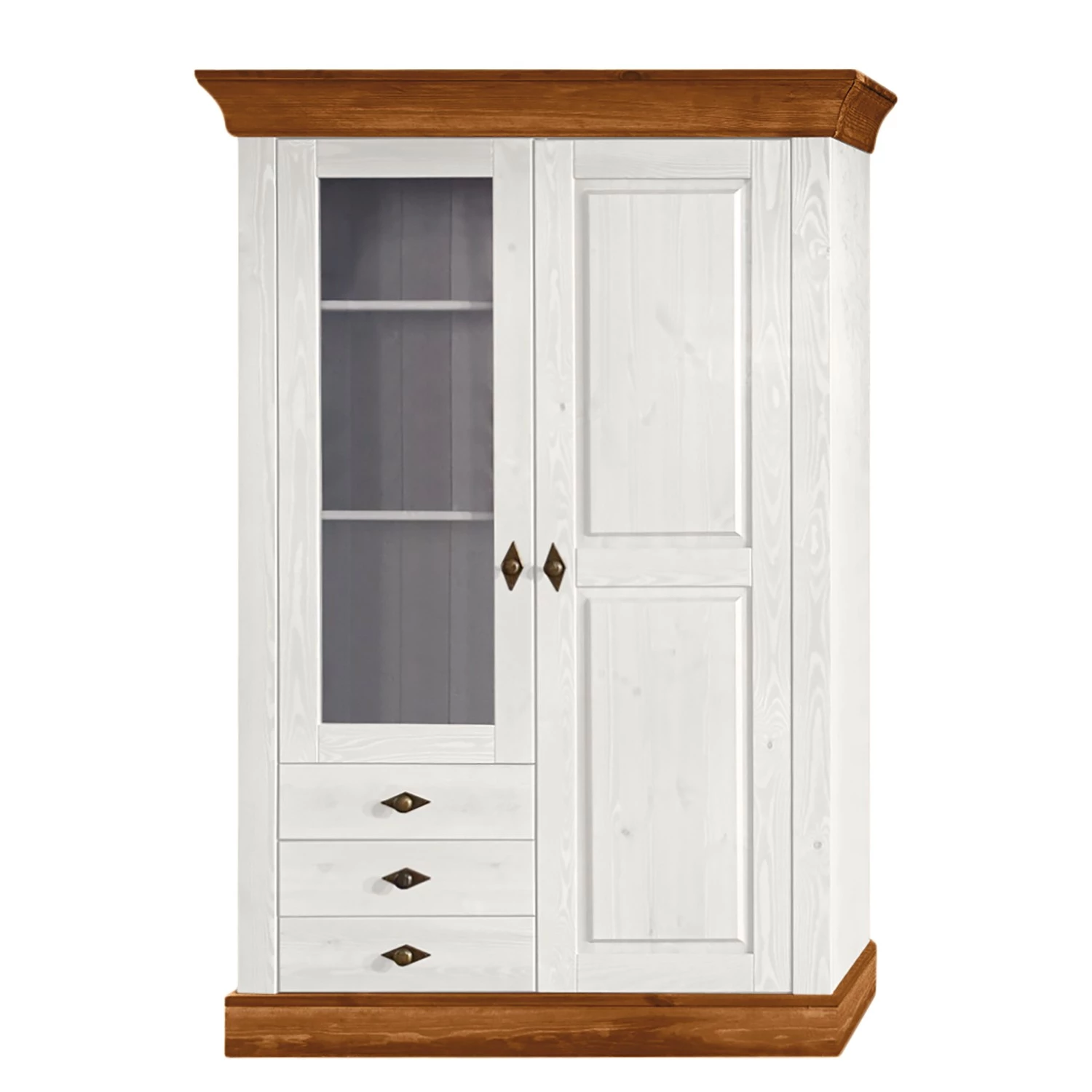 Maison Belfort Vitrine Bergen I - Pin massif - Pin blanc / Pin Bernstein