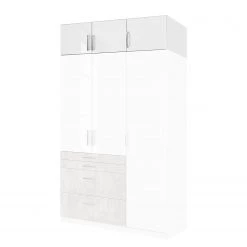 Rauch Blue Rehausse pour armoire Homburg - Blanc / Gris clair - Largeur : 136 cm