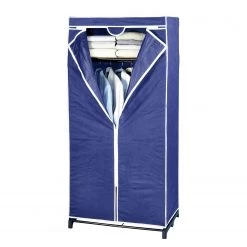 WENKO Armoire en tissu Air II - Fibres synthétiques / Métal - Bleu / Noir