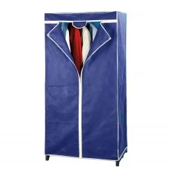 WENKO Armoire en tissu Air I - Fibres synthétiques / Métal - Bleu / Noir