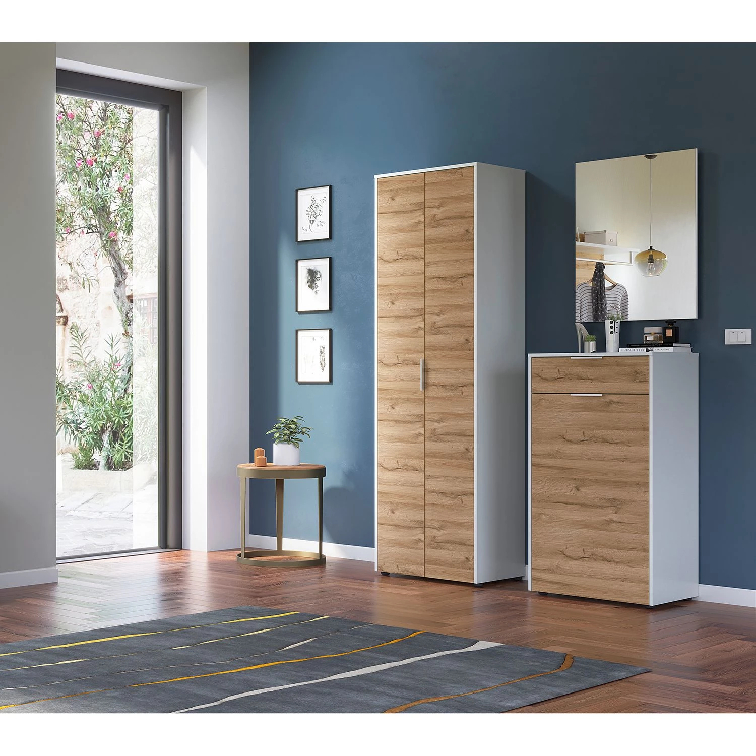 Germania Armoire d’entrée Linz - Imitation chêne Grandson / Blanc – Image 2