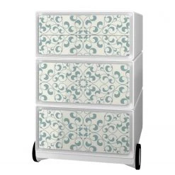 EasyOffice by Paperflow Caisson de bureau easyBox Floral I - Matière plastique - Blanc