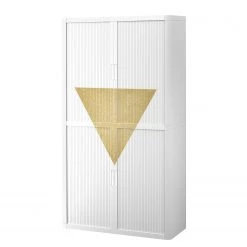 EasyOffice by Paperflow Armoire easyOffice Classic Chic IV - Matière plastique - Blanc / Doré