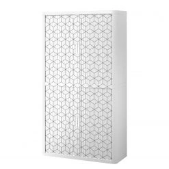 EasyOffice by Paperflow Armoire bureau easyOffice Black/White IV - Matière plastique - Gris / Blanc