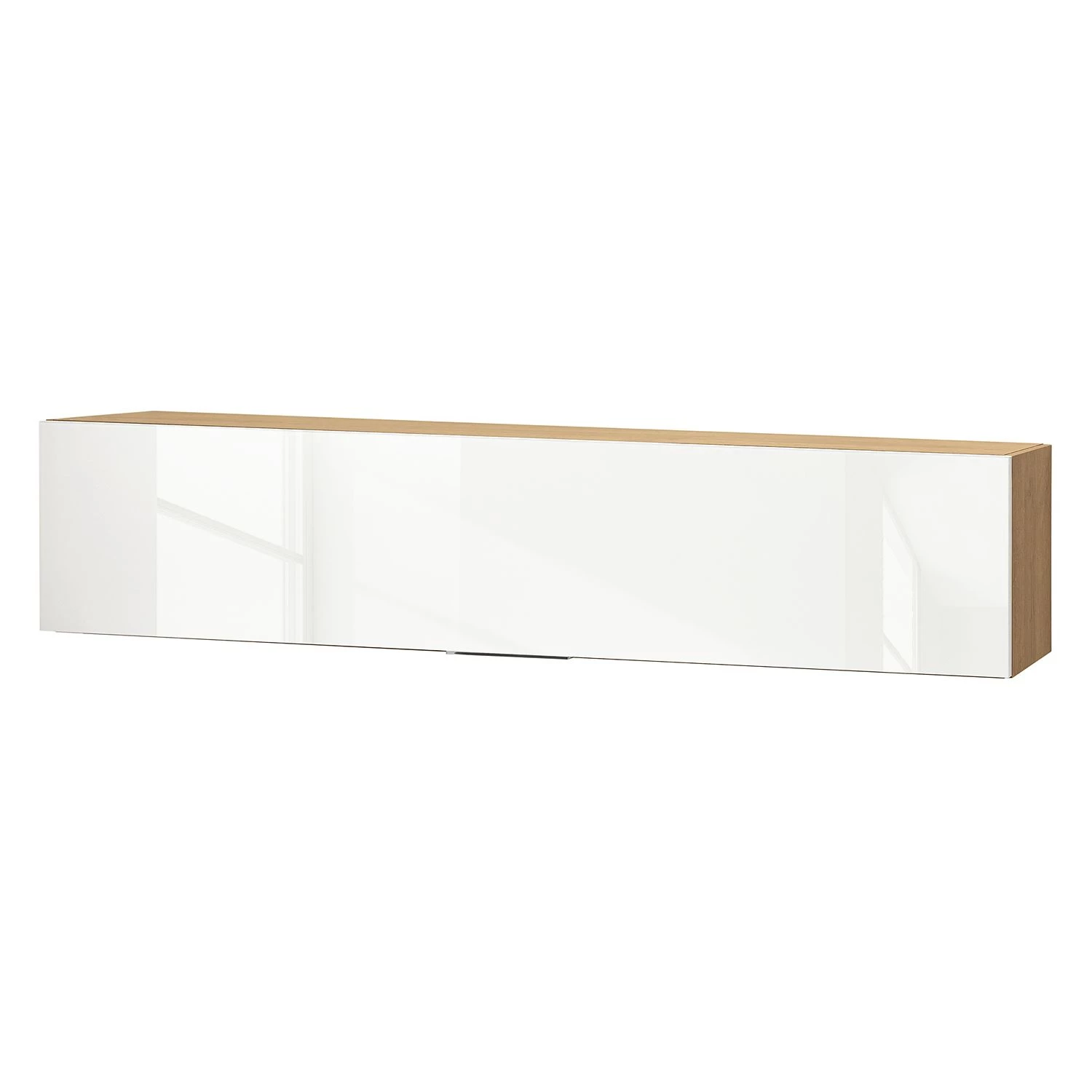 Maja Möbel Meuble murale Shino I - Verre blanc / Imitation chêne de Riviera - Largeur : 180 cm