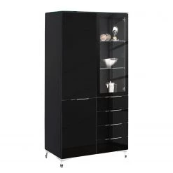 Maja Möbel Vitrine Shino - Verre noir / Noir