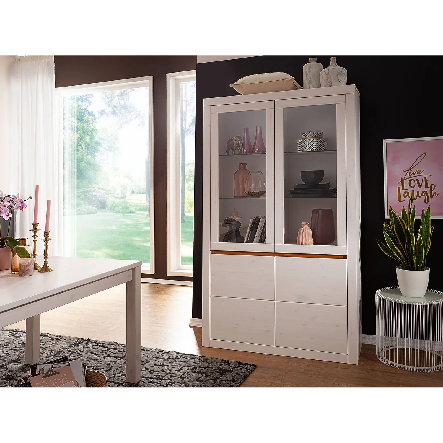 Naturoo Armoire vitrine Maceio II - Pin massif - Epicéa blanc – Image 2