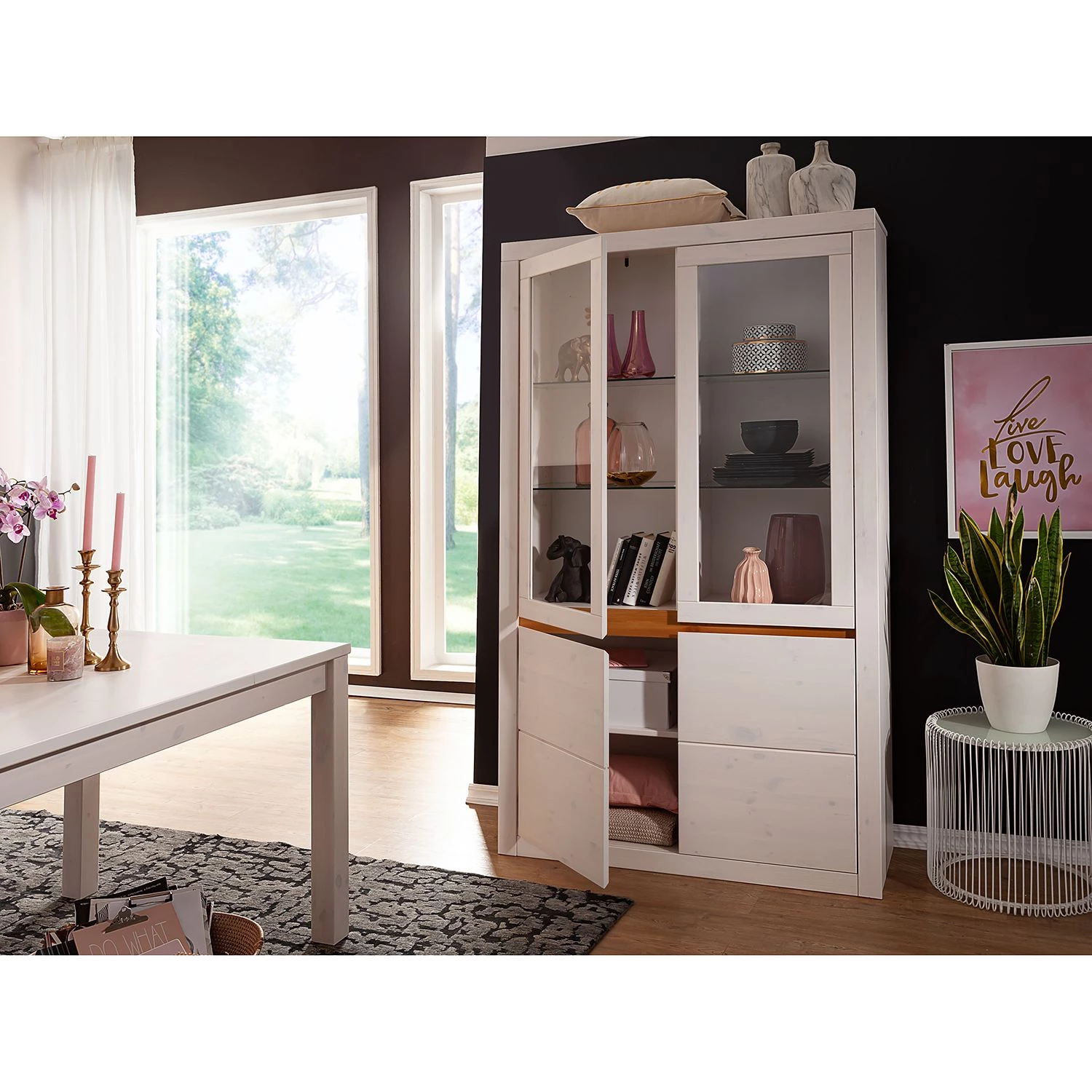 Naturoo Armoire vitrine Maceio II - Pin massif - Epicéa blanc – Image 3