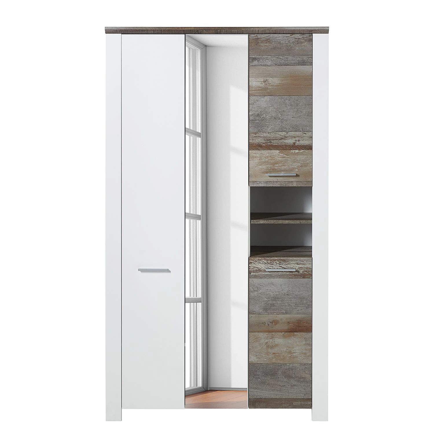 Loftscape Armoire d’entrée Bickley II - Blanc / Imitation bois flotté – Image 4