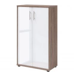 Furnitive Armoire de bureau Arcon II - Imitation chêne Sonoma / Blanc brillant