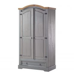 Maison Belfort Armoire Finca Rustica I - Pin massif - Pin gris - Largeur : 100 cm