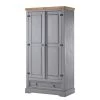 Maison Belfort Armoire Finca Rustica II - Pin massif - Pin gris - Largeur : 101 cm