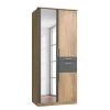 Wimex Armoire Koblenz I - Avec compartiment pour accessoires - Imitation chêne brut de sciage / Graphite - Largeur : 91 cm
