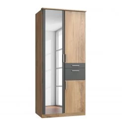 Wimex Armoire Koblenz I - Avec compartiment pour accessoires - Imitation chêne brut de sciage / Graphite - Largeur : 91 cm