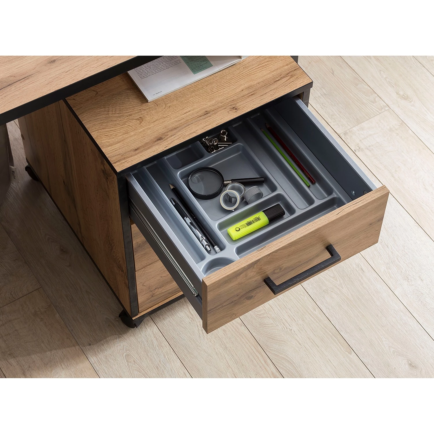 Fredriks Caisson de bureau Cumminus - Imitation chêne – Image 5