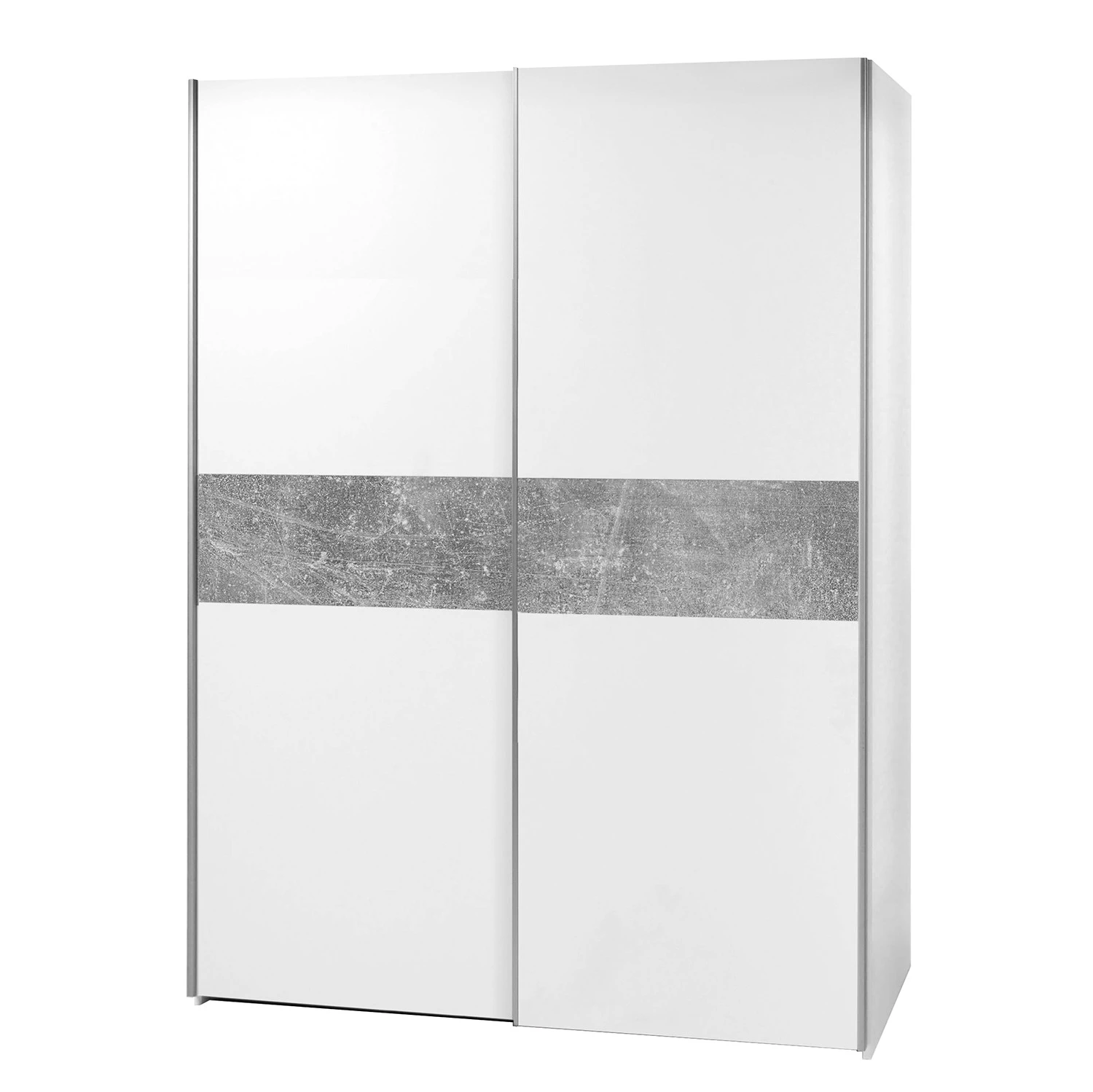 Loftscape Armoire portes coulissantes Niceville I - Blanc / Imitation béton