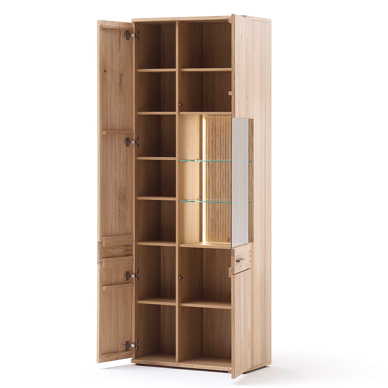 Loftscape Vitrine Salvo II - Partiellement en chêne massif - Planches de chêne Bianco / Gris – Image 5