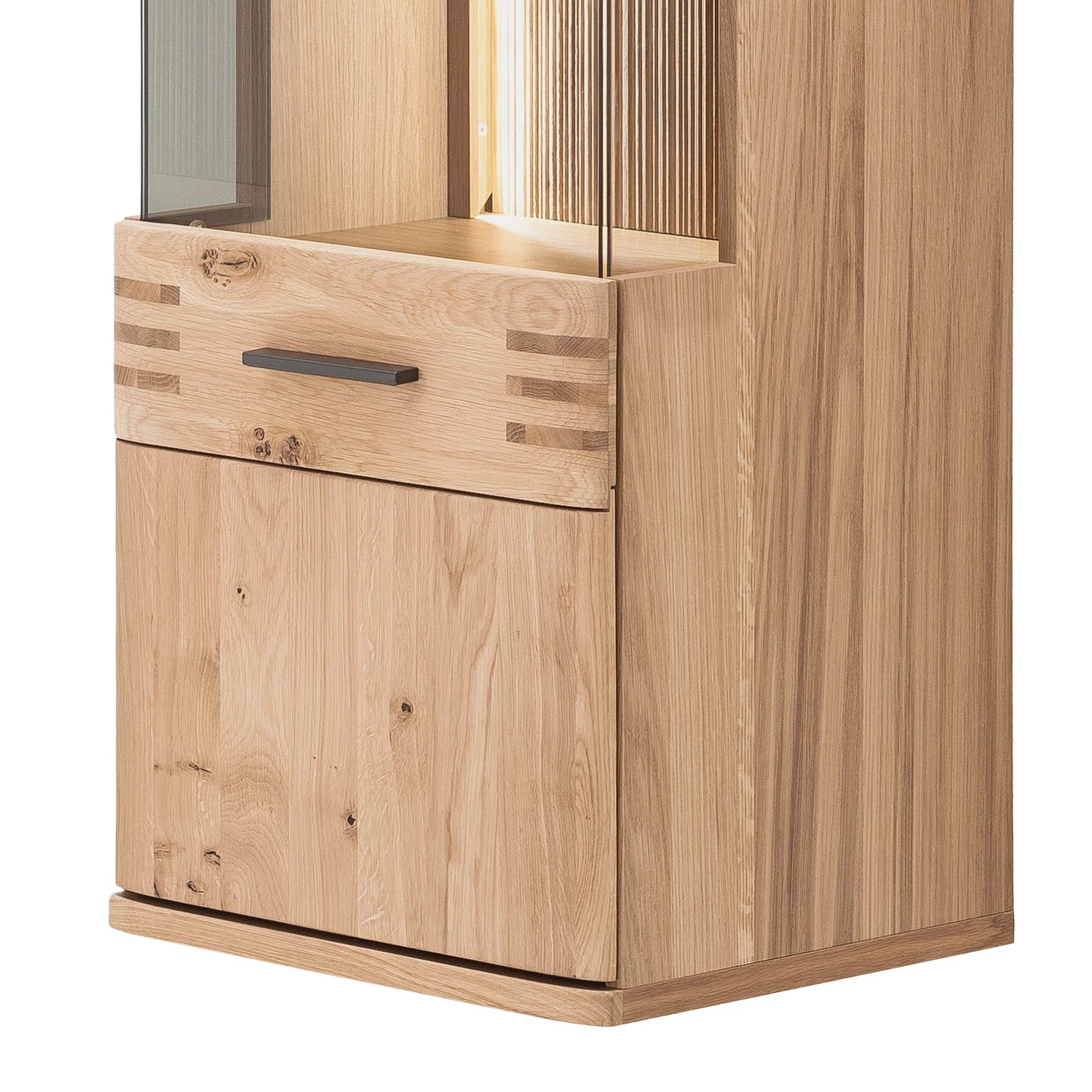 Loftscape Vitrine murale Salvo - Partiellement en chêne massif - Planches de chêne Bianco / Gris – Image 6