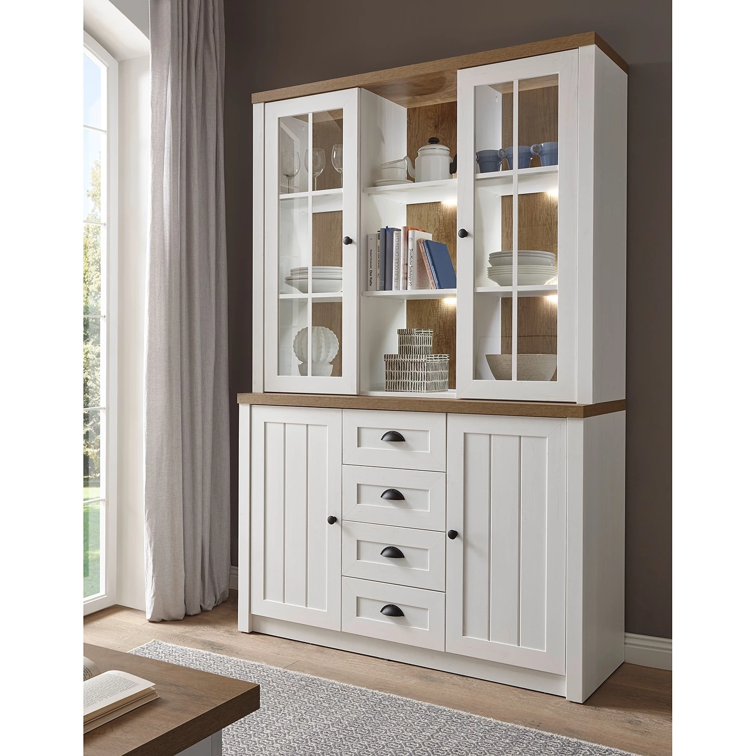Norrwood Vaisselier Proville II - Imitation chêne blanc / Imitation chêne – Image 2