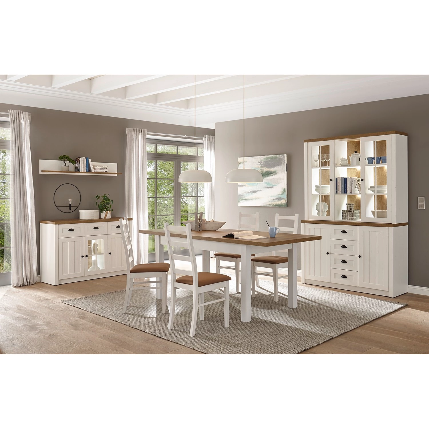 Norrwood Vaisselier Proville II - Imitation chêne blanc / Imitation chêne – Image 3