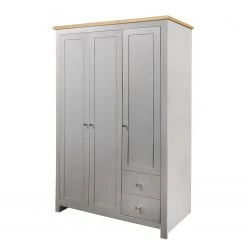 Ars Natura Armoire Woodmont - Gris clair / Chêne