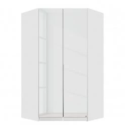 Rauch Orange Armoire d’angle Bellezza - Graphite / Verre blanc - Sans portes miroir