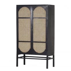 Red Living Armoire Mokena - Cannage / Manguier massif - Naturel / Manguier noir