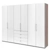 Wiemann Armoire à portes pliantes Loft III - Imitation chêne truffier / Blanc alpin - Hauteur : 236 cm - Sans portes miroir