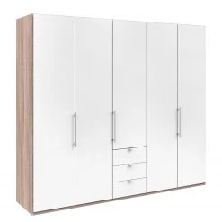Wiemann Armoire à portes pliantes Loft VI - Imitation chêne brut de sciage / Blanc alpin - Hauteur : 216 cm