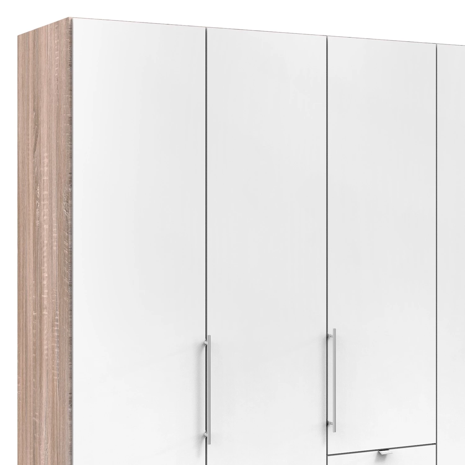 Wiemann Armoire à portes pliantes Loft VI - Imitation chêne brut de sciage / Blanc alpin - Hauteur : 216 cm – Image 4