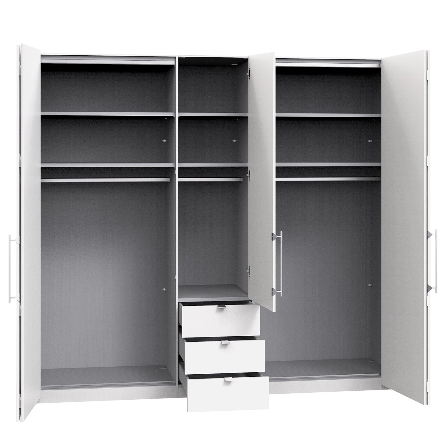 Wiemann Armoire à portes pliantes Loft VI - Imitation chêne brut de sciage / Blanc alpin - Hauteur : 216 cm – Image 9