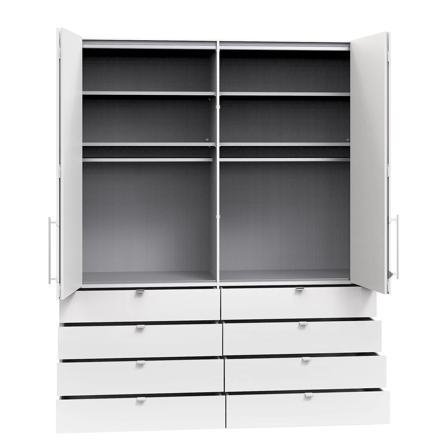 Wiemann Armoire à portes pliantes Loft II - Blanc alpin / Verre blanc - Hauteur : 236 cm - Largeur : 200 cm – Image 9