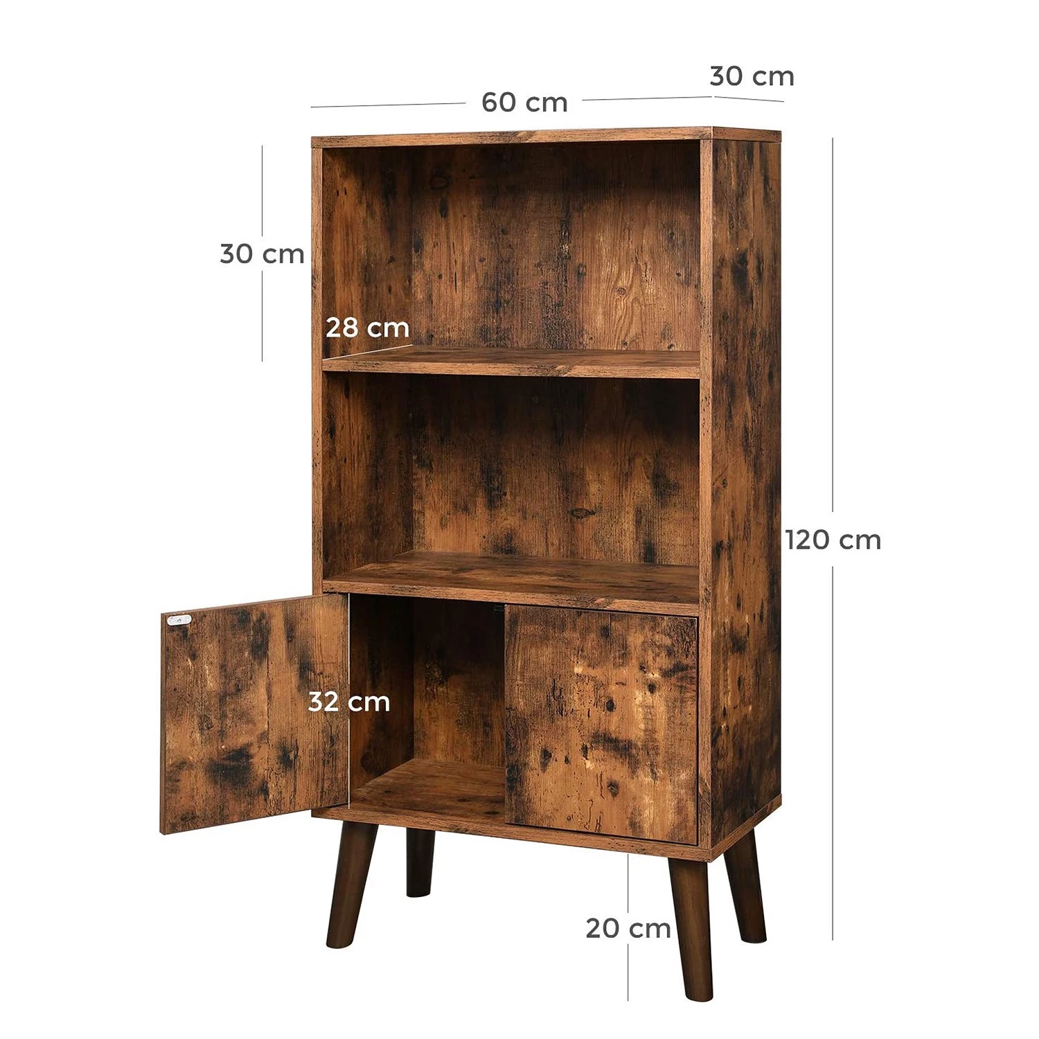 Red Living Étagère Surville - Imitation chêne rustique – Image 5