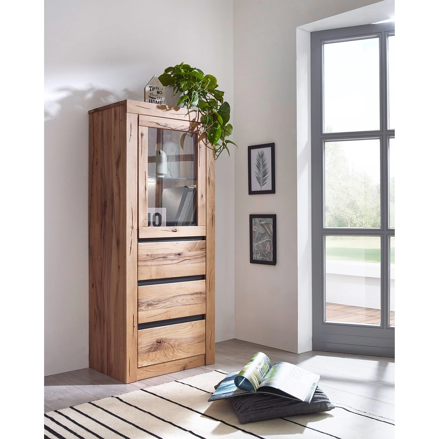 Naturoo Buffet haut Gerville - Chêne sauvage massif / Métal - Chêne sauvage / Anthracite – Image 2